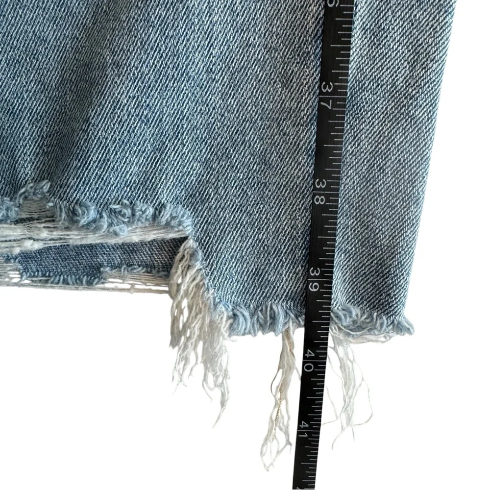 American Eagle Curvy Mom Jean Women Blue Distressed Plus Size 18 #090 - Picture 4 of 8